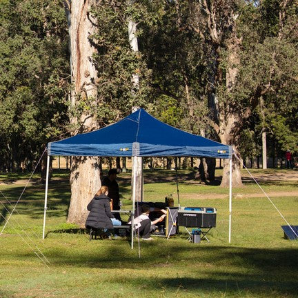 Hydroflow Deluxe 3x3m Gazebo | Heavy Duty Steel Frame | 300D Navy Canopy | Antiponding Bars | HD Wheeled Bag