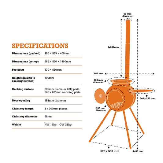 Ozpig Series 2 Portable Wood Fire Stove