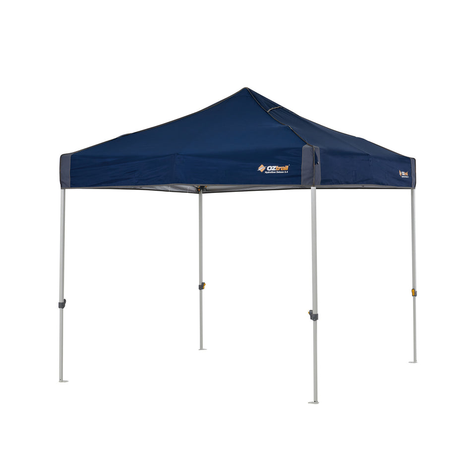 Hydroflow Deluxe 2.4x2.4m Gazebo | Heavy Duty Steel Frame | 300D Navy Canopy | Antiponding Bars | HD Wheeled Bag